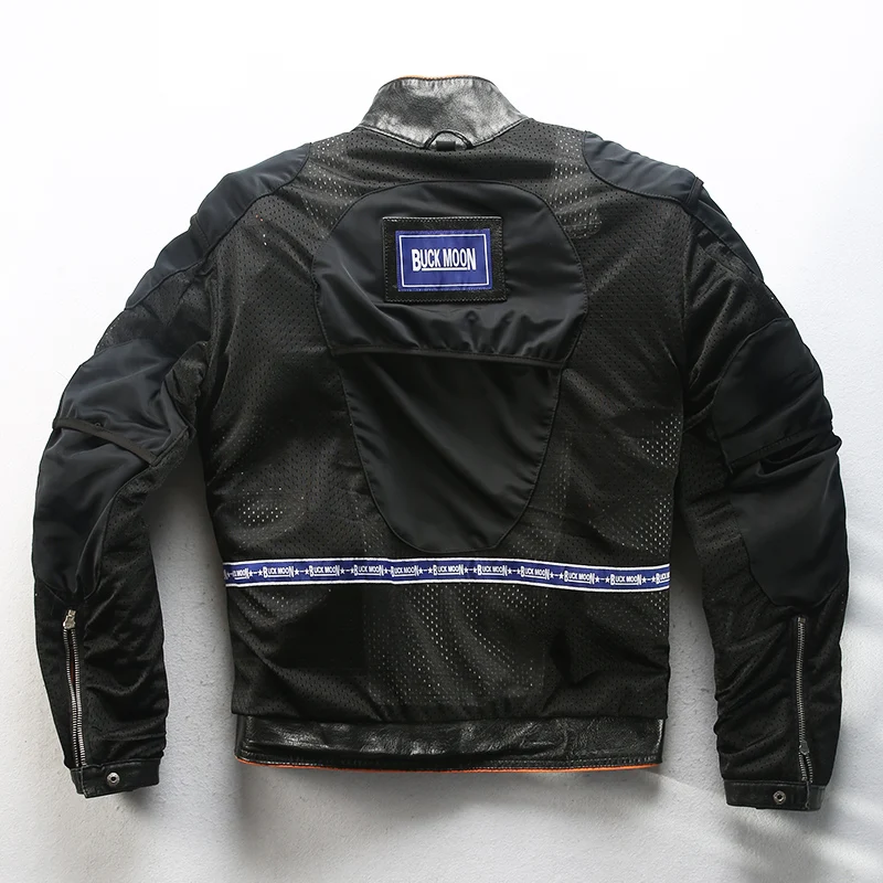 Popular X Read Description! Asian size men's high quality cow leather outwear mens cowhide genuine leather light reflecting biker jacket