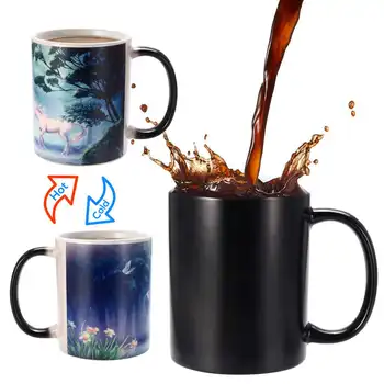 

New Cute Animal Heat Color Changing Mug Discoloration Ceramic Coffee Mugs Tea Milk Water Cup Children Kids Gift 400ml Drinkware