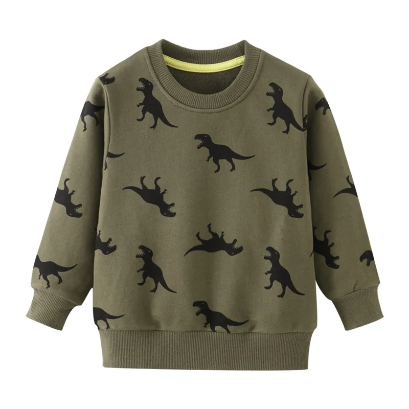 Футболки для мальчиков мультфильм Динозавр, свитшоты одежда с длинными рукавами для мальчиков г. Топы, осенне-зимние детские футболки с животными одежда для малышей