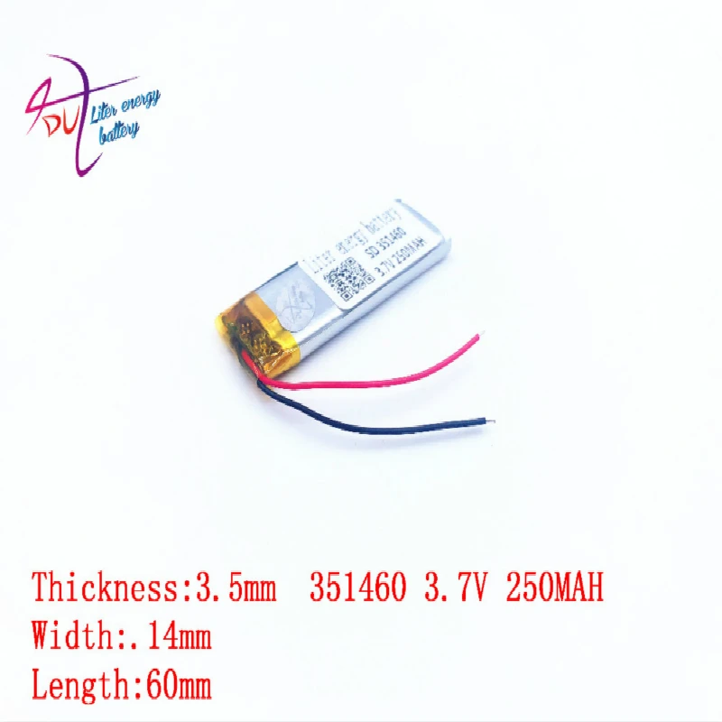 Литиевая батарея 3,7 v литиевая Shinco X6 351460 351560 250 mah Mp3 Регистраторы Камера ручка