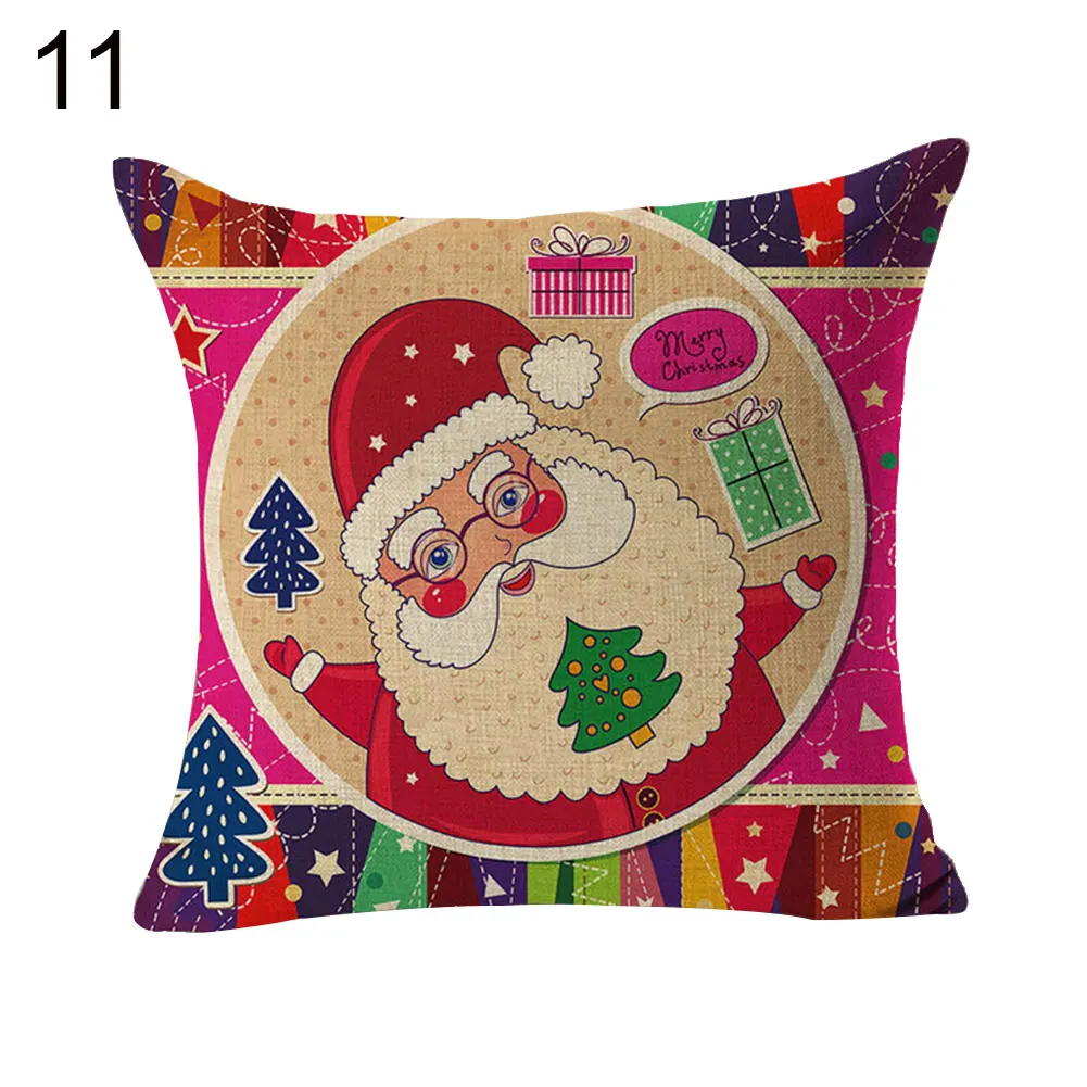 Рождественский Санта и олень подушка со снеговиком Чехол Наволочка диван кровать автомобиль Кафе Декор - Цвет: 11