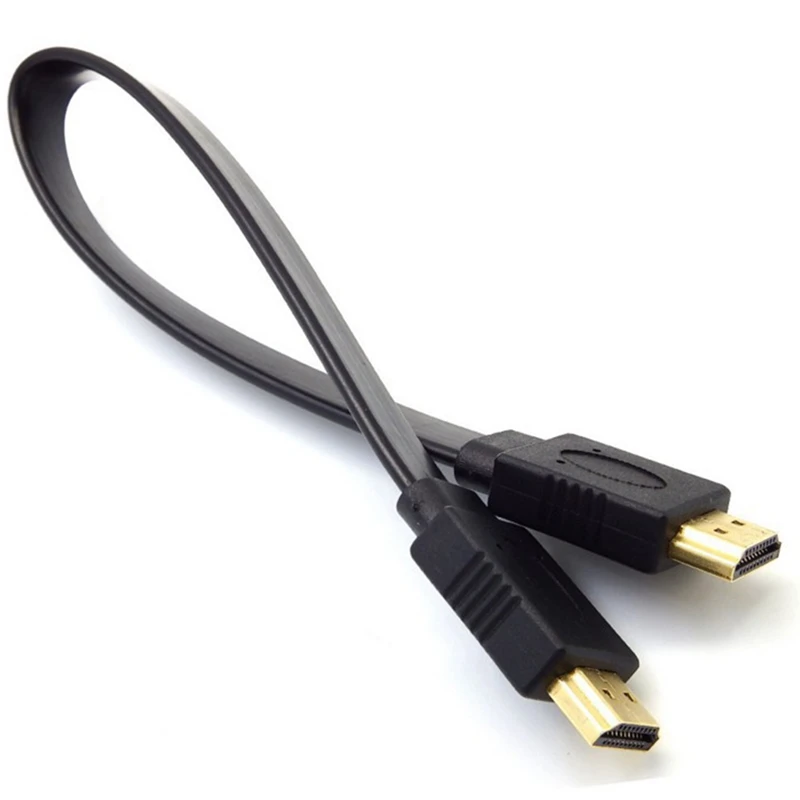 1 шт. Высокое качество 30 см Full HD короткий кабель HDMI Поддержка 3D штекер плоский кабель Шнур для аудио видео HD tv