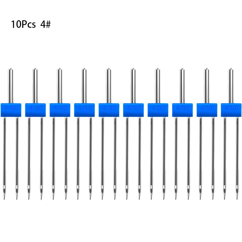 LMDZ 3Size 10Pcs/ Set Durable Double Twin Needles Pins Twin Stretch Machine Needles Mix Size 2.0/90 3.0/90 4.0/90 with Box - Цвет: 10PCS Size 4.0