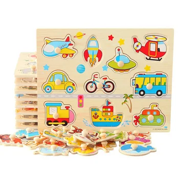 

Supplying Children Toy Finger Wooden Quality Puzzle with Numbers Human Lettered Cognitive Jigsaw Puzzle