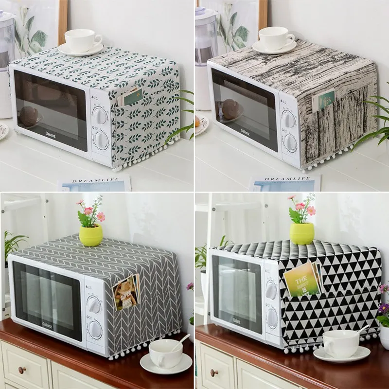 Microwave Oven Cover with Tassel Dustproof Towel Electric Protection Kitchen Accessories | Дом и сад