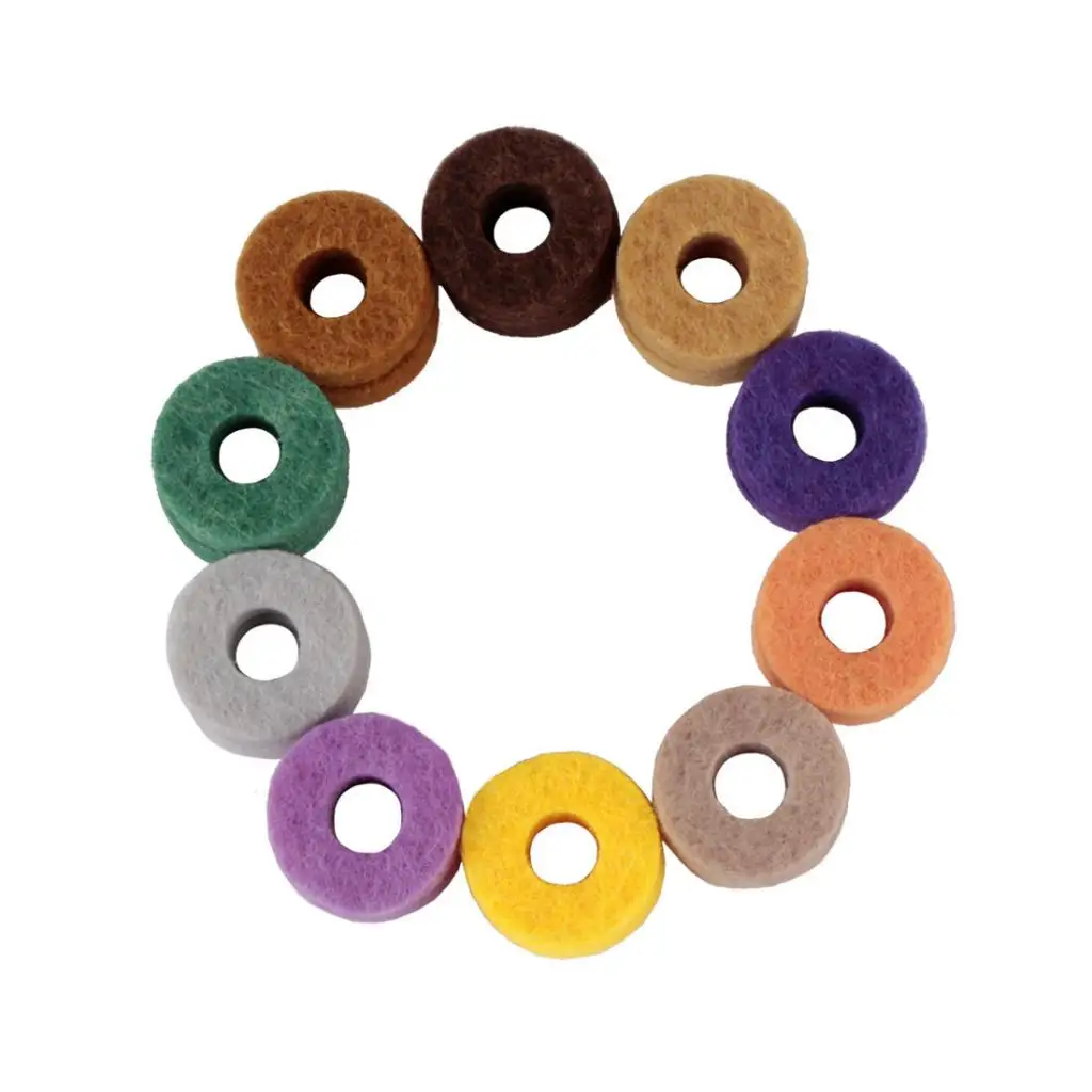 20 Pieces Multi-colored Cotton Cymbal Felts Drum Cymbal Protector For Crash, Ride, Hats Drum Set 25mm