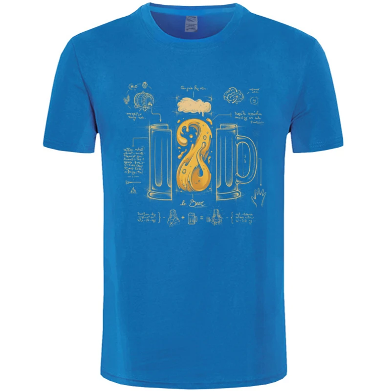 Printed On Top T-shirts Brand Crew Neck Le_Beer_4428 Cotton Fabric Man Tees Summer Short Sleeve Tee Shirts Wholesale Le_Beer_4428 blue