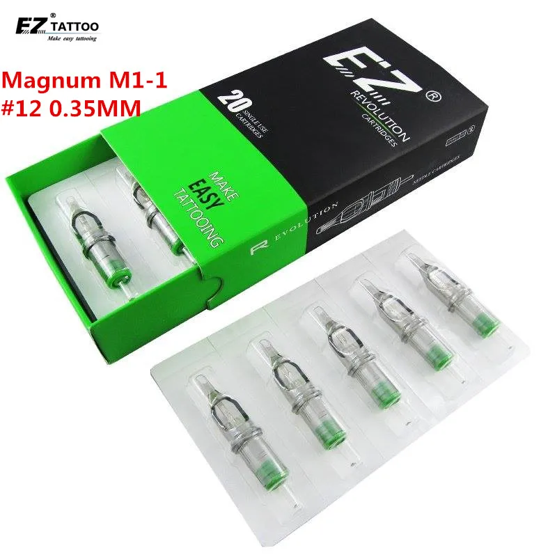 Ez Revolution Tattoo Needles Cartridge 12 Long Taper 5.5mm Magnum (m1