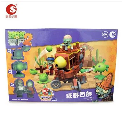 

Inflooring sheng Plant War Zombie Toy Wild West Boss Series Full Set Ejection Plastic Building Blocks Splicing Toys