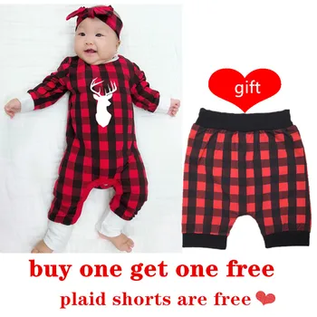 

Baby Boys Girls Christmas Jumpsuit Newborn Winter Reindeer Red Plaid Pajamas Bebes Romper Baby Girl Clothes Boys Clothes 2020 30