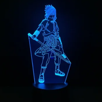 

Naruto 3d Nightlight Yuzhibo Sasuke Creative Ornament Led Desk Lamp Colorful Touch Gradient Decoration Illusion Led Hologram