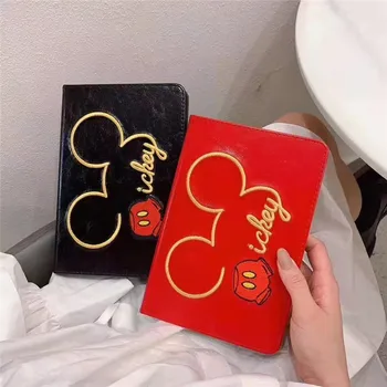 

Embroidery Mickey cartoon red&black parttern leather case for ipad 2019 new model 10.2inch