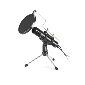 

Computer Condenser Recording Microphone Free Driver Mic With Sound Card For Laptop Online Games Voice Overs Broadcasting​