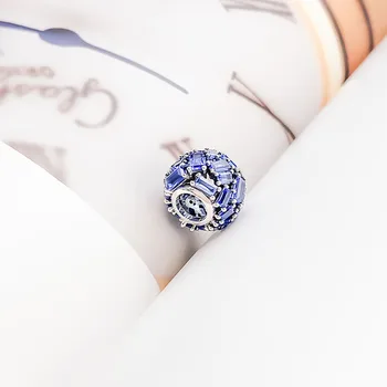

Authentic 925 Sterling Silver Bead Creative Elegant Blue Ice Crystal Beads Fit Original Pandora Bracelet For Women Diy Jewelry