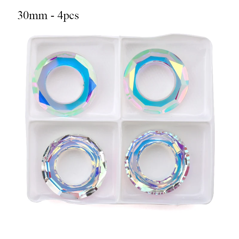 30mm - 4pcs QIAO высокое качество несколько форм кристалл AB одежда бусины разноцветные ювелирные изделия стеклянные модные подвески, DIY аксессуары - Цвет: 30mm - 4pcs