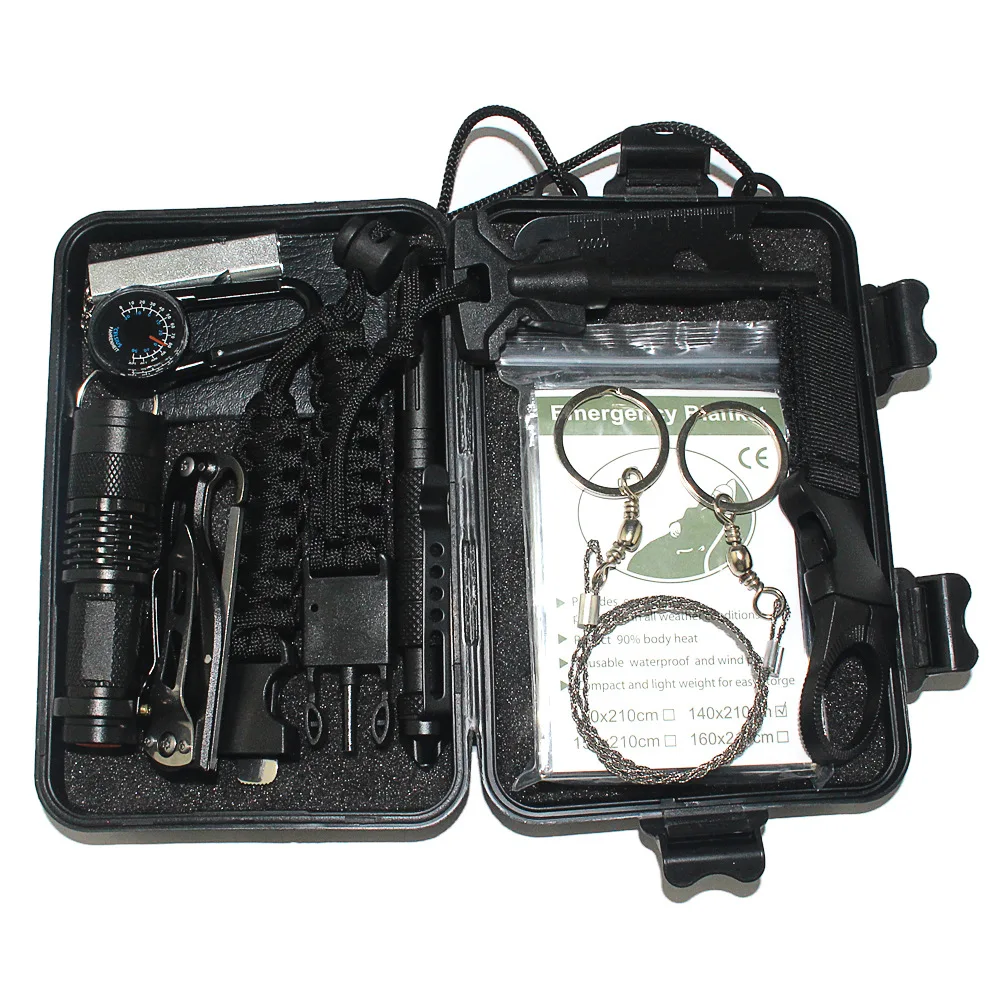

Outdoor Supplies Survival Tool Kit Camping Portable Flashlight Bracelets Multi-functional Tool Box Suit Tool