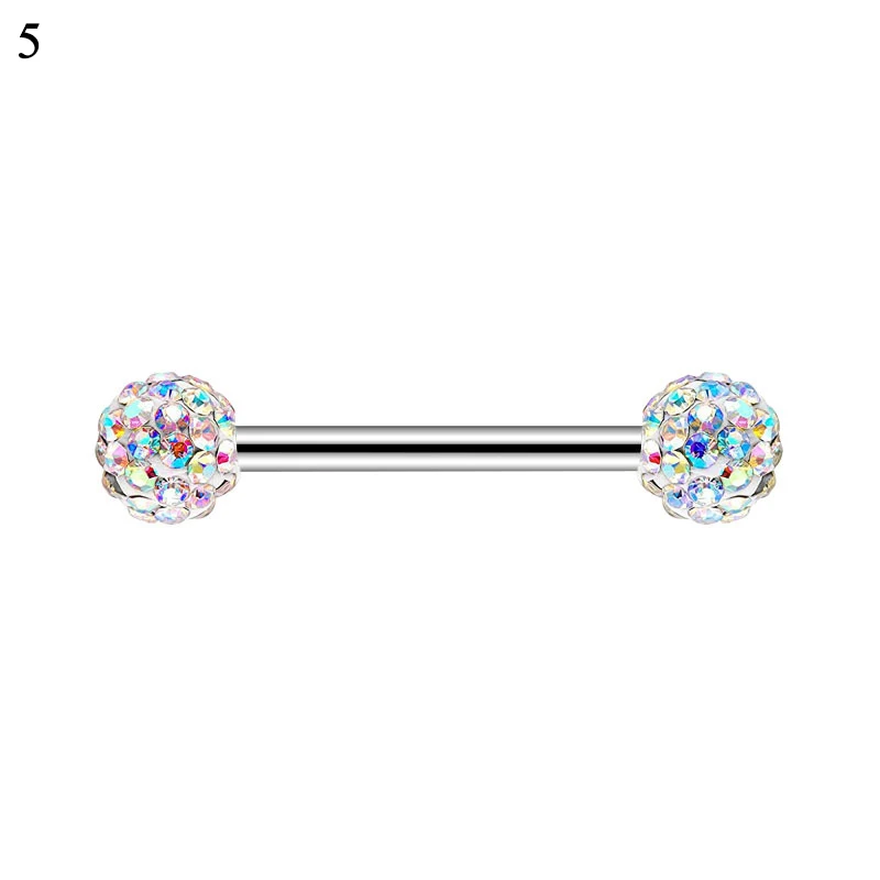 1PC Bright Bijoux Ball Nipple Ring Tongue Piercing Tongue Ring Industrial Piercing Nipple Jewelry Pircing Tongpiercing