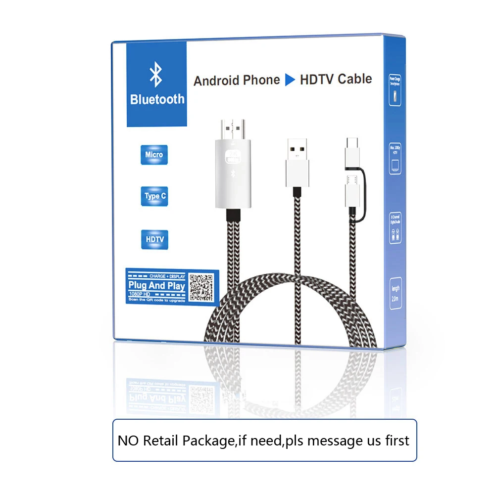 Bluetooth Аудио Синхронизация Тип C Micro USB HDMI конвертер видео кабель для huawei LG Xiaomi Redmi samsung S9 Android телефон к телевизору HD tv