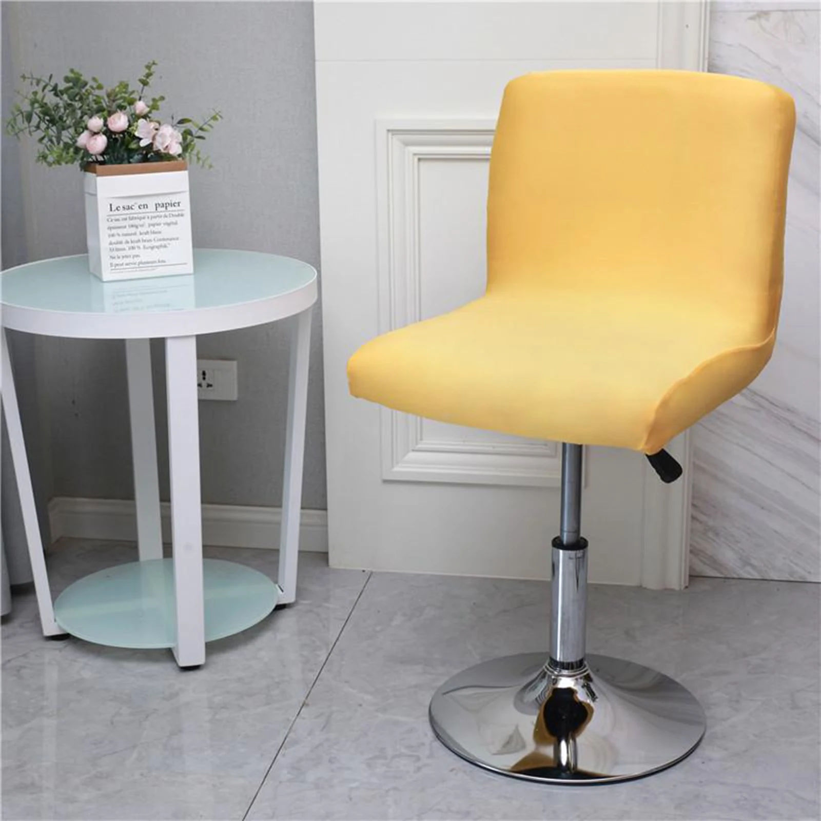 1x Counter Pub Stool Chair Cover Polyester Counter Side Short Back Kitchen Seat Covers Furniture Protector