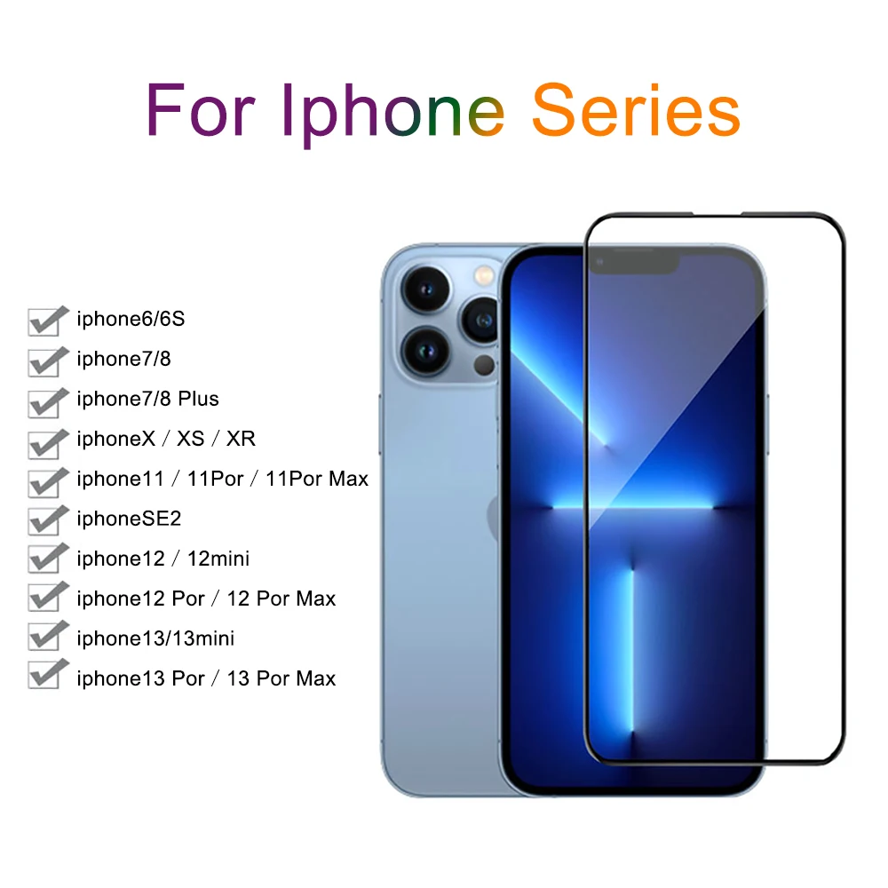 1/3/5 шт. закаленное стекло с полным покрытием HD для iPhone 11Pro 12Pro X XS Max XR 7 8 6 6s Plus, жесткая Защитная пленка для экрана 2021