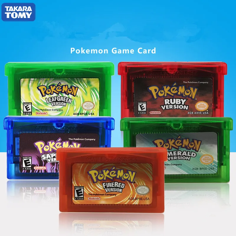 Cartucho de consola de Pokémon NDSL, GB, GBC, GBM, GBA SP, juego clásico, versión colorida en inglés