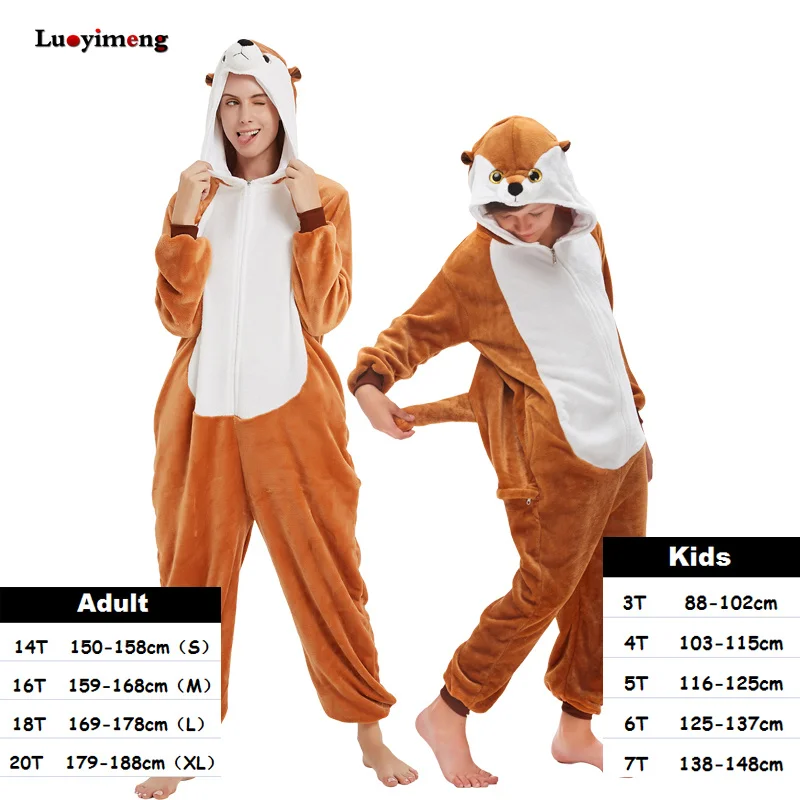 Animal Cat Onesie For Kids Pajama Sets Women Winter Cartoon One-Piece Onesies Adult Long Sleeve Anime Sleepwear Kigurumi Pijamas - Цвет: mermaid