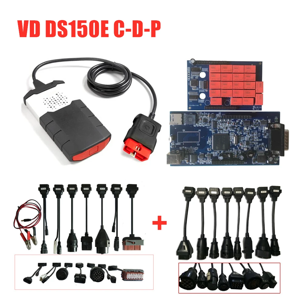 Vci V8.0 синий pcb с Bluetooth VD ds150e c-d-p для delphis obd диагностический инструмент для автомобилей грузовиков(2016R0/2015R3 можно выбрать - Color: without bluetooth