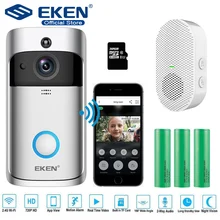 Timbre de vídeo EKEN V5, timbre de puerta de seguridad WiFi inalámbrico inteligente, grabación Visual, Monitor de hogar, intercomunicador de visión nocturna, teléfono de puerta