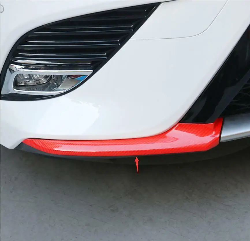 Для Toyota Camry- красное углеродное волокно передний бампер Передняя губная угловая Накладка 2 шт