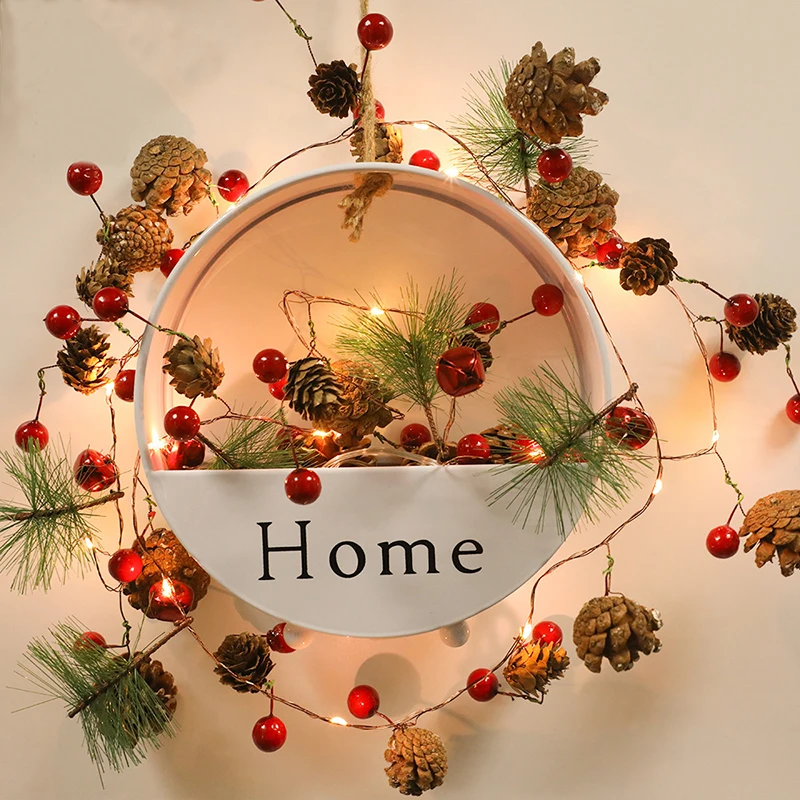 

Christmas Led Copper Wire Pine Cone Led Light Christmas Decor for Home Christmas Tree Ornaments Xmas Gifts Noel New Year 2020