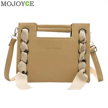 

Fashion Women Shoulder Crossbody Bag Creative Circle Ring Ribbon Messenger Satchel Bags Ladies Solid Color Purse