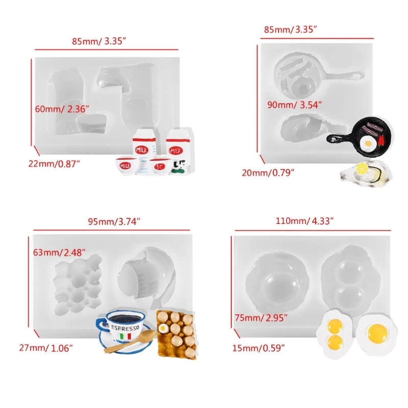 

Food Ice Cream Egg Bread Pizza Silicone Mold Keychain Pendant Fridge Magnet Mold