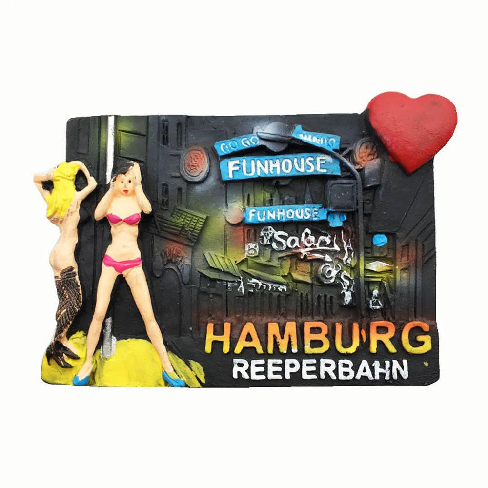 

BABELEMI Resin Germany Fridge Magnets Hamburg Tourism Souvenirs Magnets For Refrigerators For Home Decor Venice Message Sticker