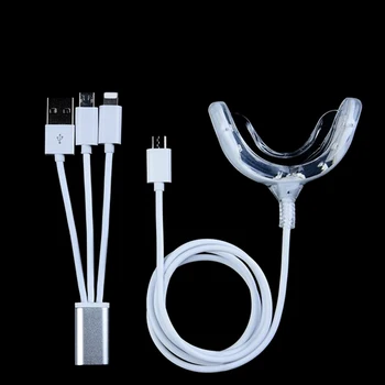 

UV Oral Plaque Remover Fast Dental Health Mini Tooth Care Easy To Operate Hands Free Teeth Whitener Light With Charging Cable