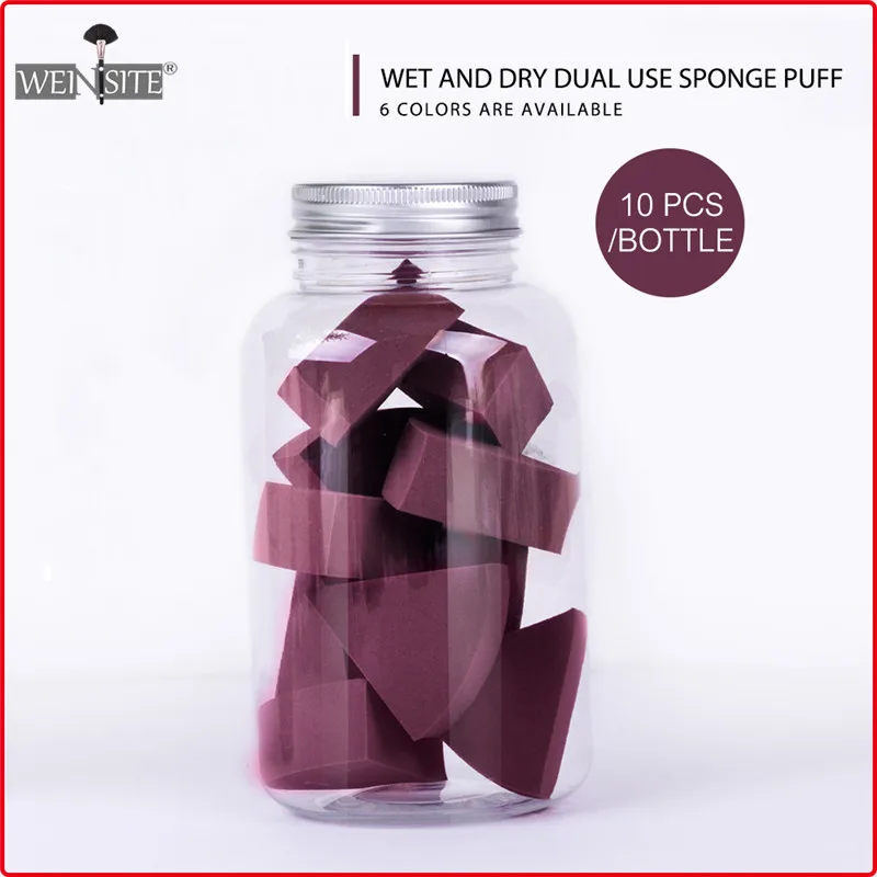 

10Pcs Canned Aluminum Cap Face Fan Powder Puff Blender Super-Soft Facial Small Non-latex Puff Makeup Sponge Dry Wet Amphibious