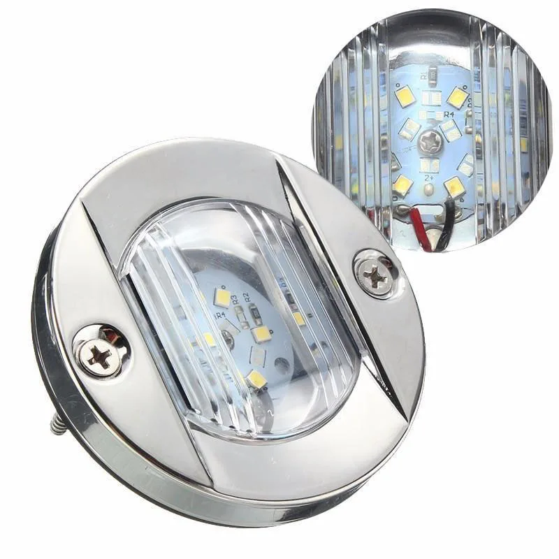 1 шт. дневные ходовые огни 12V Белый светодиодный морской лодка яхта транца Нержавеющая сталь кормовой якорь огни