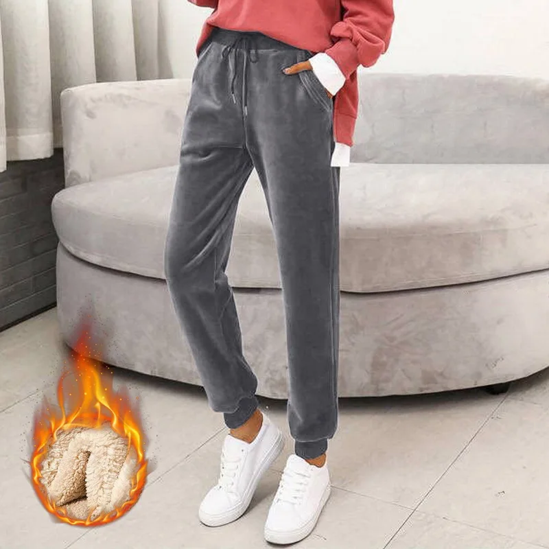 peach lift leggings Women Winter Lamb Fur Cashmere Slim Pants Women Casual Warm Pants Harem Pants Thick Lined Fleece Autumn Sweatpants Trousers seasum leggings