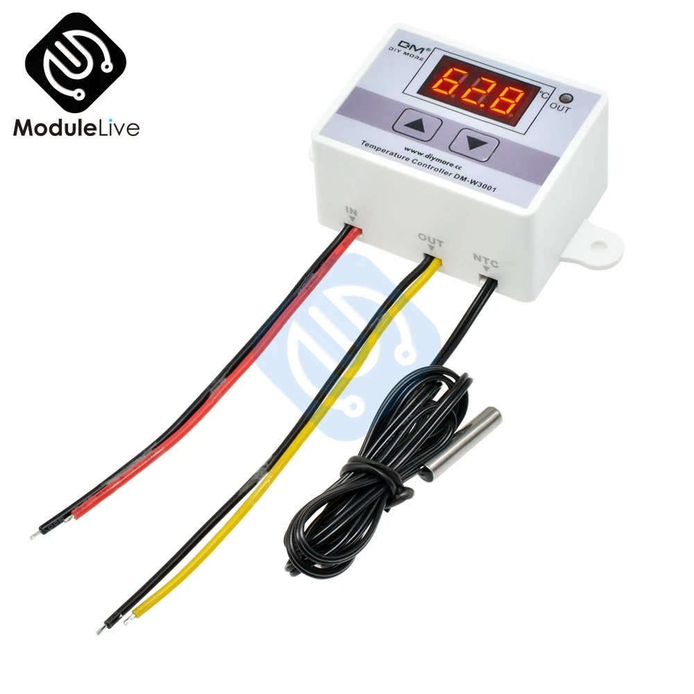 

W3001 Temperature Controller Digital LED Display AC 90-250V 110V 220V Thermometer Temp Thermo Controller Switch Sensor