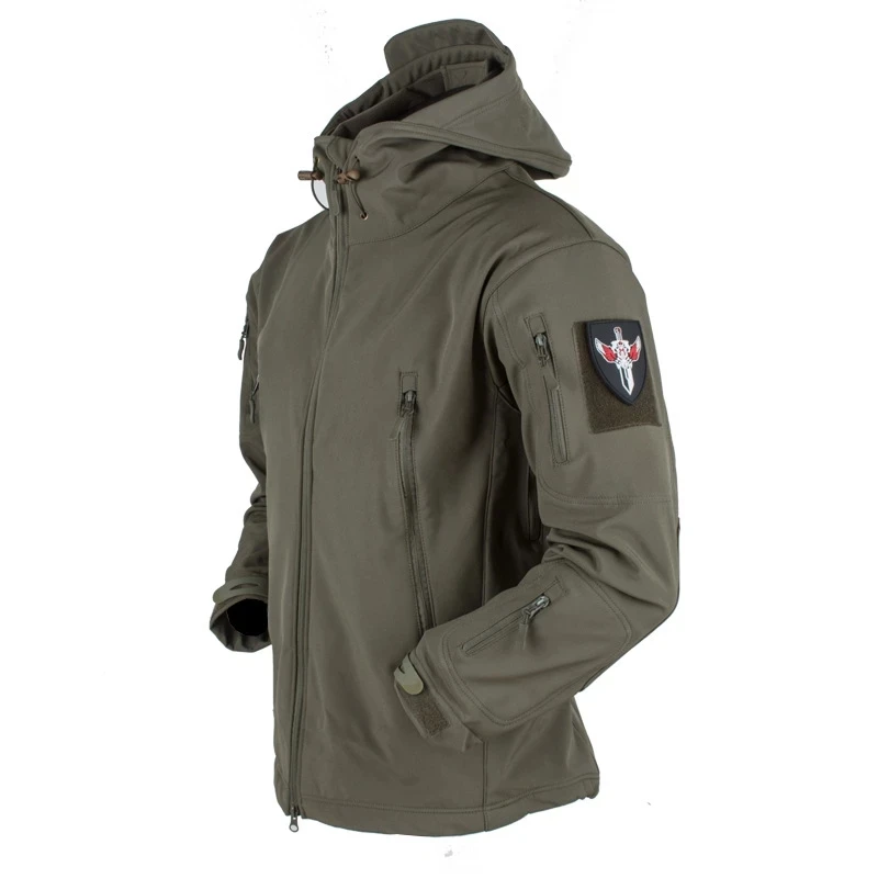 Shark Skin Soft Shell Men Military Tactical Jacket Hood Coat Pants Waterproof 