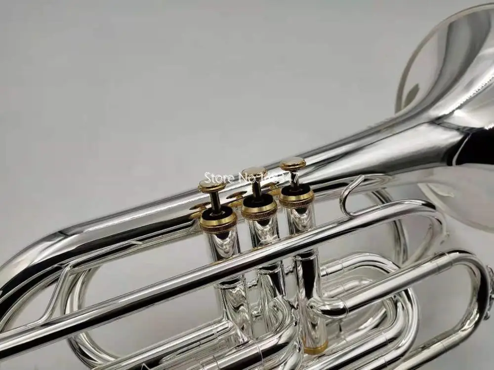 High Quality Marching Baritone Bb Tune Sliver Plated Professional Musical Instrument With Case