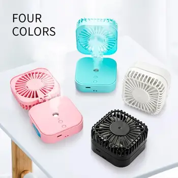 

Portable Summer Mini Handheld Folding Fan USB Rechargeable Air Conditioning Humidifier with Colorful LED Night Light for Travel