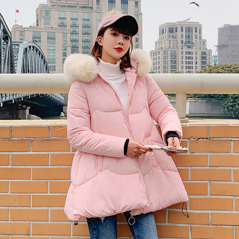 ##BUY Women #039;s Winter Coats Female Winter jacket Fashion Women Thicken Warm Cotton Padded Down Parkas Coat Faux Fur Collar Coat