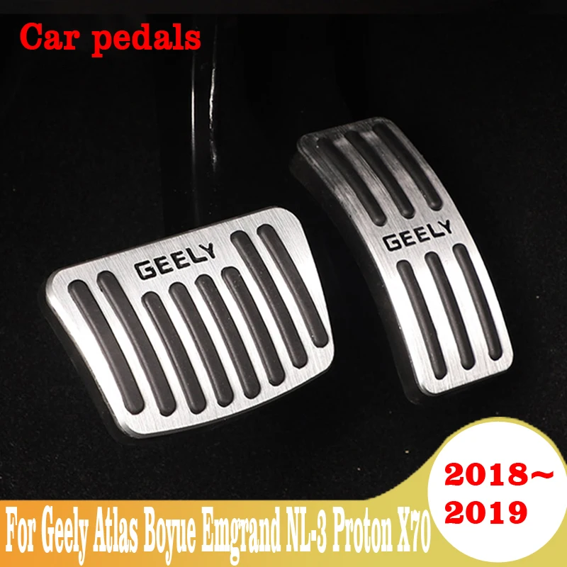 

Car Pedals Accelerator Fuel Brake Foot Rest Pedals Cover For Geely Atlas Boyue Emgrand NL-3 Proton X70 2018 2019 Car Accessories