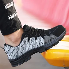 Chaussures de sécurité pour homme, baskets de travail à la mode, avec bout en acier Indestructible, pour adulte, 2021