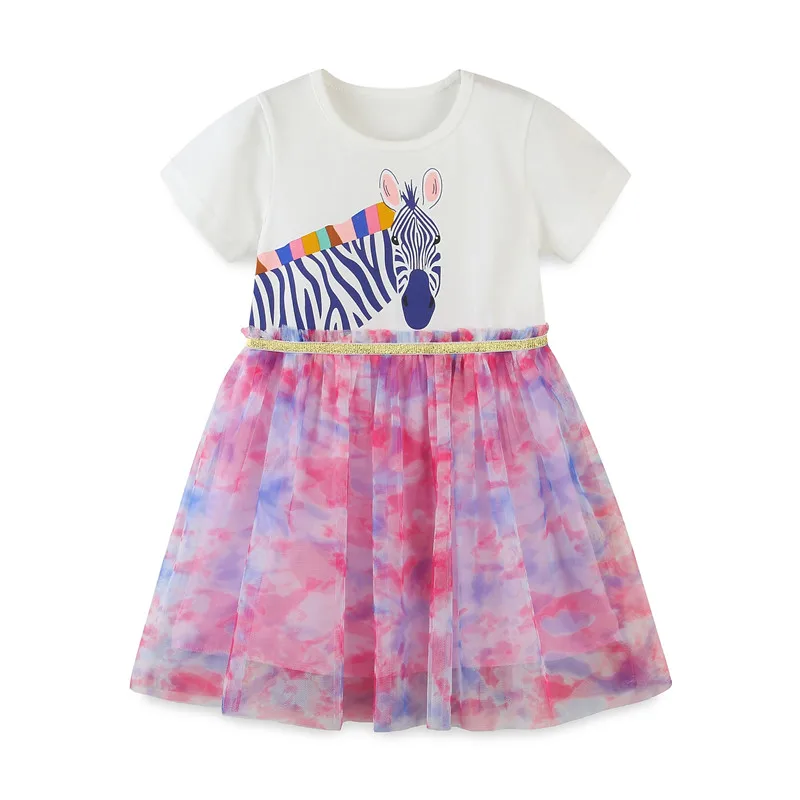 Jumping Meters Summer Girls Cotton Dresses Kids  Vestidos Party Hearts Birthday Baby Clothing Princess Dress Wedding Toddler summer dresses	