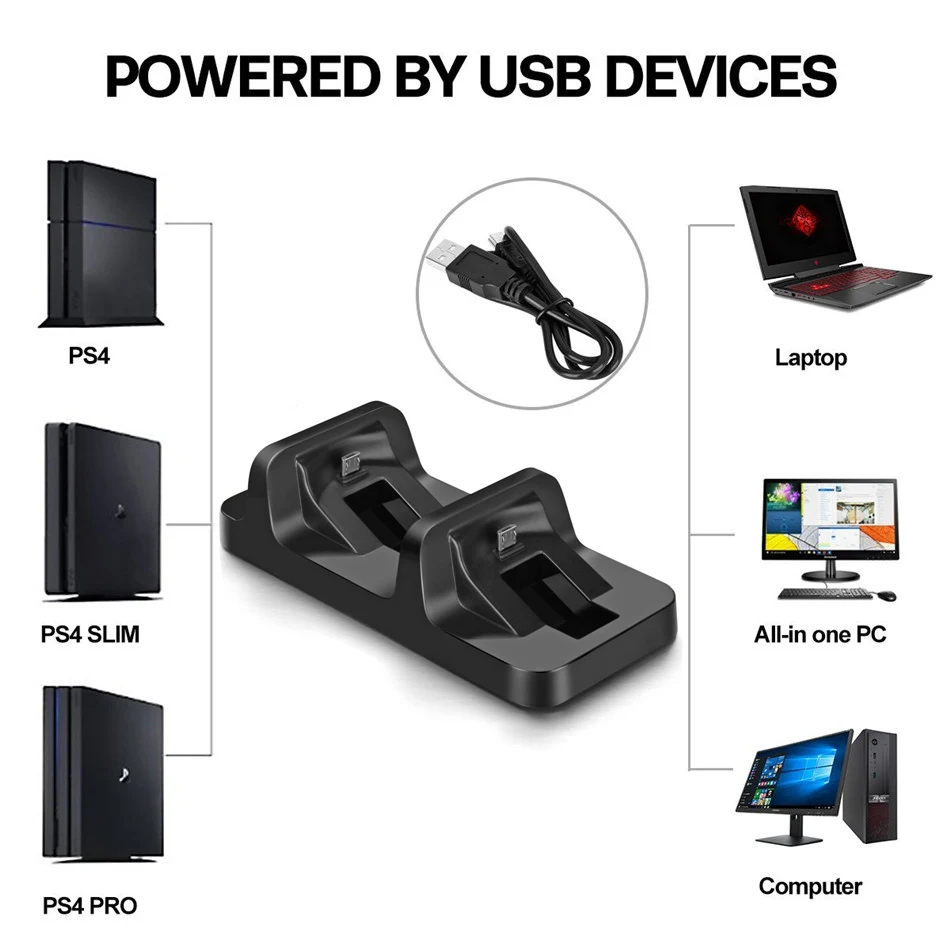 USB двойное зарядное устройство s для PS4 зарядная док-станция зарядное устройство для sony playstation 4 беспроводной Bluetooth геймпад контроллер