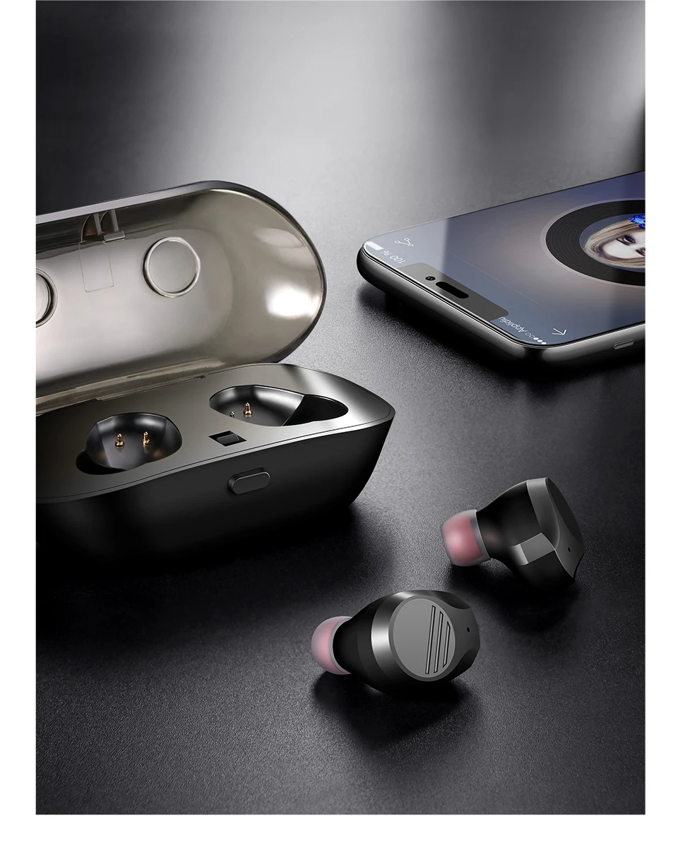 SANLEPUS Mini Bluetooth наушники Беспроводные спортивные наушники TWS 5,0 стерео гарнитура с микрофоном и зарядным устройством для телефонов и музыки