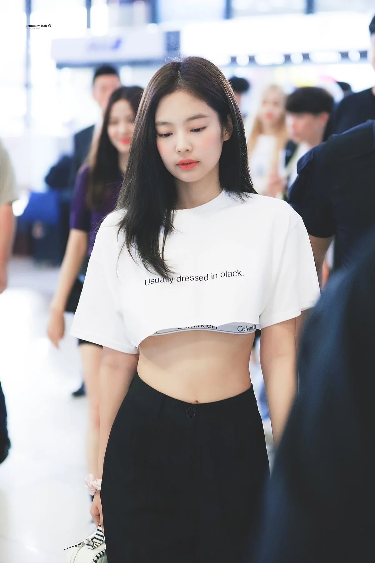 Kpop Blackpink JENNIE 2019 корейские летние прямые брюки женские уличные черные свободные брюки с высокой талией Харадзюку широкие брюки