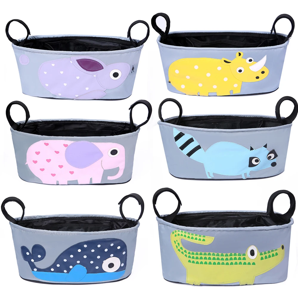 

CYSINCOS Baby Stroller Organizer Bag Storage Large Space Trolley Hooks Hanging Stroller Accessories