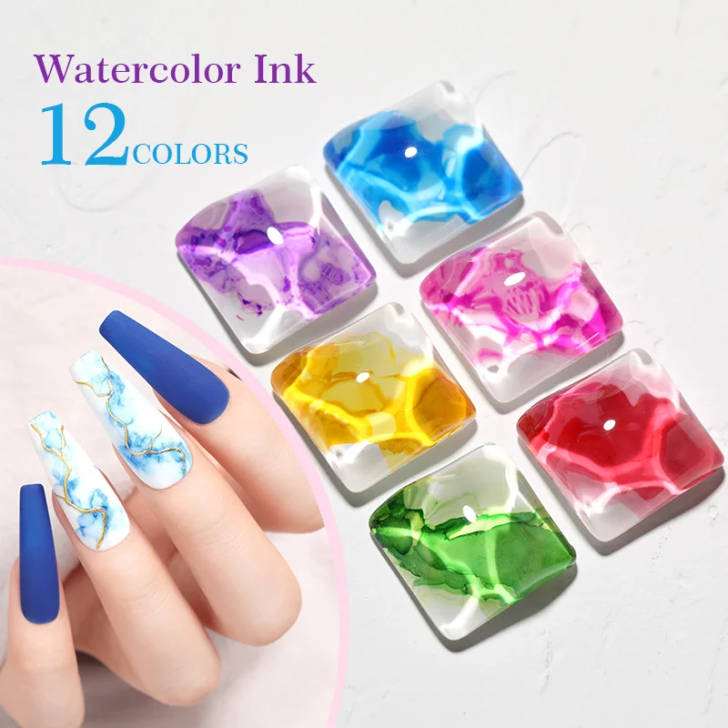 BORN PRETTY Цветущий лак для ногтей 6 мл градиентные акварельные чернила Nagellack синяя